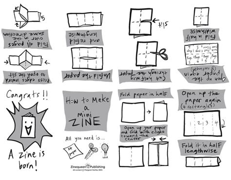 how to make a zine|how to fold a mini zine.